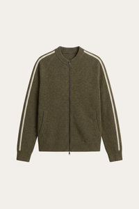 Lorenti Cashmere Zip Knit Olive