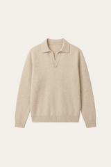 Marencio Cashmere Polo Knit Oatmeal