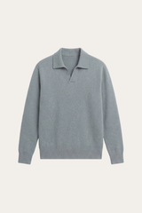 Marencio Cashmere Polo Knit Light Blue