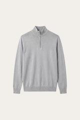 Arlino Quarter Zip Knit Light Grey