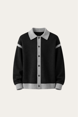 Emanuele Alpaca Knit Cardigan Charcoal