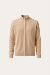 Costantino Extra-Fine Merino Zip Cardigan Camel